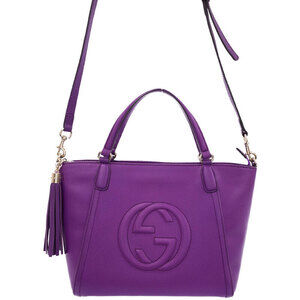 Gucci Soho grained leather top handle bag 2way tote shoulder bag